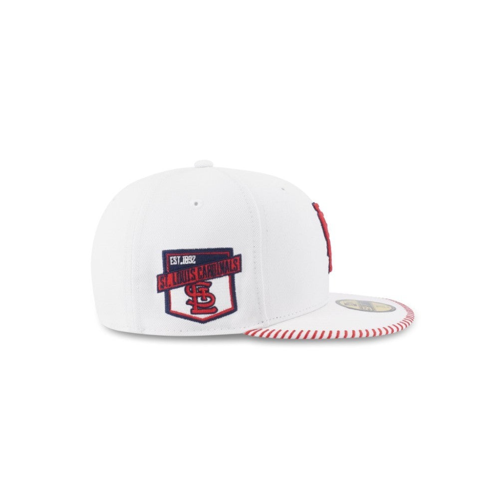 หมวกแก๊ป New Era รุ่น 59Fifty Pack - Baseball Stitching St. Louis Cardinals White 59Fifty Cap