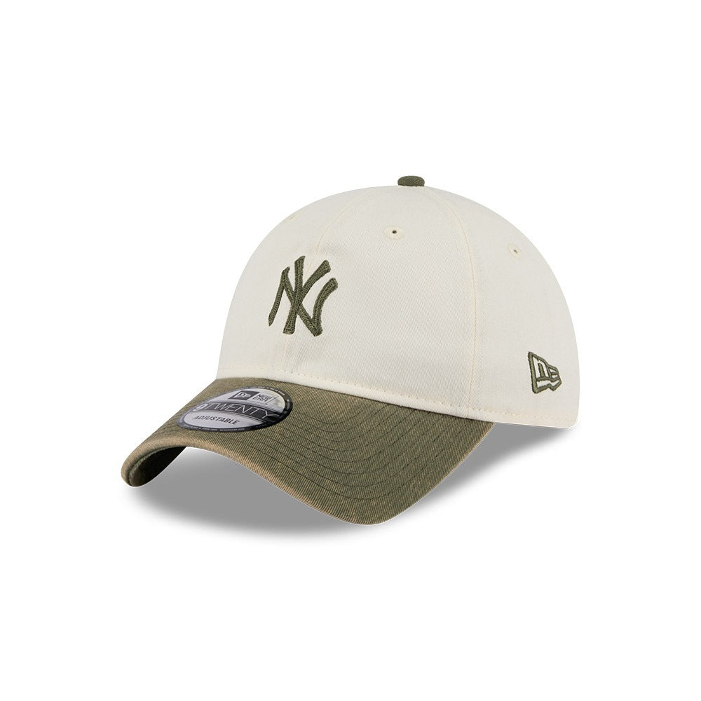 หมวกแก๊ป New Era รุ่น New York Yankees 2-Tone New Olive Visor Snow Wash Stone 9Twenty Cap