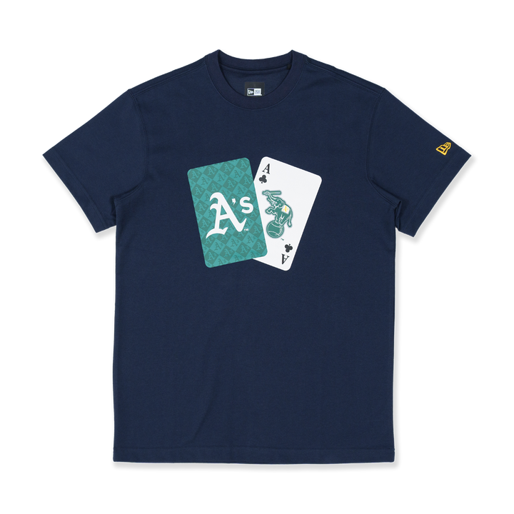 เสื้อยืด SHORT SLEEVE TEE MLB PLAY CARD OAKLAND ATHLETICS NAVY