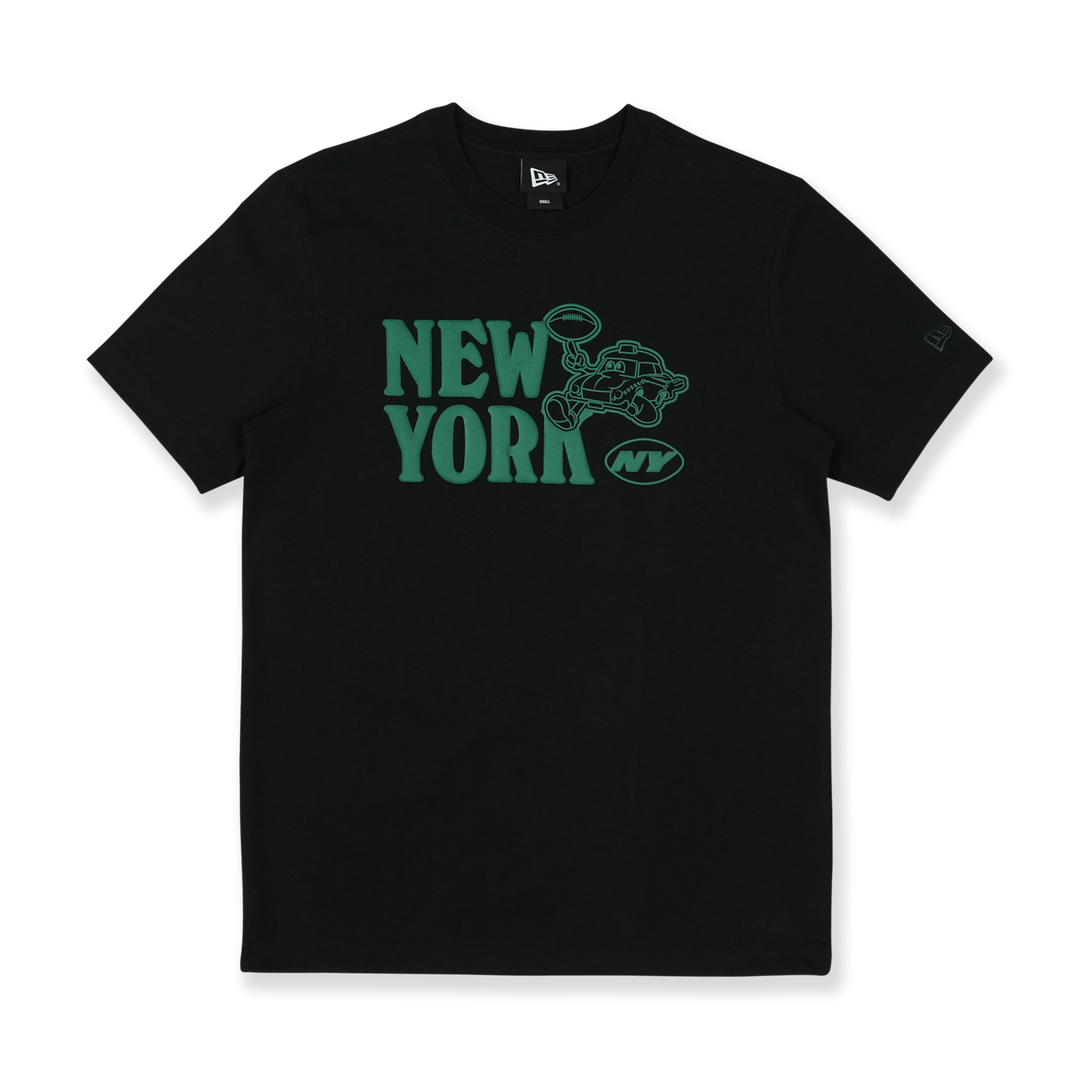 เสื้อยืด NEW YORK JETS CITY VIBE-NY CARTOON BLACK SHORT SLEEVES T-SHIRT